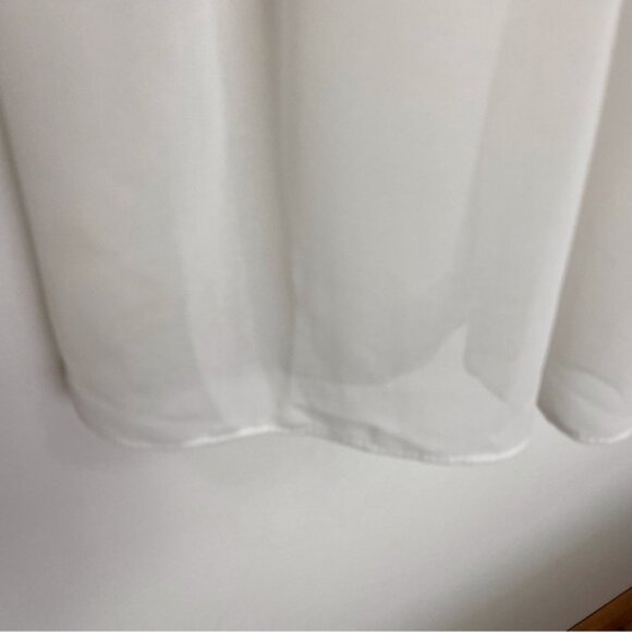 Amazing pearl white dress beaded embellishments off white short sleeves sheer M - Picture 8 of 13